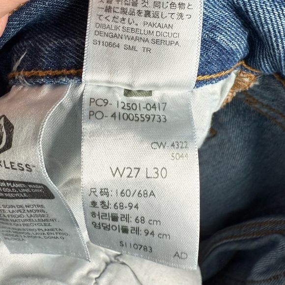 Levi’s Premium 501 Distressed Straight Leg Jeans 27x30 100% Cotton Button Fly - Picture 8 of 13